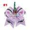 7Inches Girls Unicorn Horn Hairbands Kids Large Hair Bows with flower Glitter