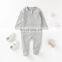 Long Sleeve Two Way Zipper Knitted Heather Gray Footie Organic Cotton Baby Boys' Rompers