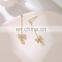 S925 sterling silver new bow asymmetrical long tassel earrings