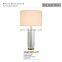 Luxury Fabric Shade K9 Solid Crystal Bedside Table Lamp for Home Decoration Hotel Room Light Lamp