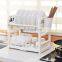 New products double tier plastic cutlery drainer kitchen holder dish rack
