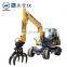 8 ton digger machine mid-large material handling wheel excavator new smart transporting excavator