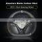 Custom Flat Bottom Steering Wheels White Nappa leather Carbon Fiber Round Steering Wheel For Tesla Model S X Plaid 2021 2022
