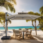 3.5*3.5m cantilever umbrella side stand with double vent