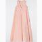 Loose-fit A-line blended fabric long dress with backless design, 2025 spring new product