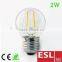 2016 new design No radiation High Quality Dimmable 30000 Hours 2W E14 E27 B22 A19 G45 C35 T25 CE LED Filament Bulb