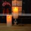 set of 3 remote control paraffin wax moving flame led electric memorial candle