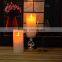 set of 3 remote control paraffin wax moving flame led electric memorial candle