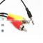 Mini 2.5mm to rca male cable for TV VCR