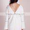 White plus size boho lace swing dresses casual