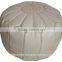 Wholesale of Moroccan White leather Pouffe Ottoman Footstool Pouffe handstitched Ottomans