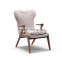 Living room furniture fabric seat soild wood leg chair