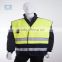 EN20471 high visibility yellow safety reflective vest with pockets
