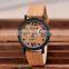 Hot In Stock Mixed Color Retro Cheap Wooden Watches Wood Women Men Wristwatch Brown Leather Analog Quartz Clock OEM watch