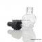 15ml skull shaped clear dropper bottle