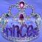 2016 fashion metallic silver beautiful princess plastic tiara and crown