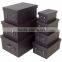 S/7 faux leather storage box set