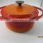 enamel coated cast iron casserole with long handle , cast iron cookwares, cast iron dutch oven, cast iron pots