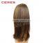 cheap wholesale price Brazilian human hair wig lace front highlights dark blonde color shoulder length