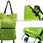 Portable eco recycled green wholesale vegetable shopping trolley bag