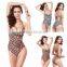 New Arrival Sexy Push Up Leopard Print Women Swimwear One Piece Swimsuit Backless Halter Belt M,L,XL Elastic Swimming Suit