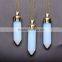 Classic Sky Blue Bullet Shape Glitter Druzy Stone Pendant Necklace Choker For Women