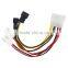 6 inch IDE Molex 4-pin to Case cooling Fan 3-pin TX3 Multi-Fan Out Power Adapter Converter Cable