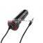 HUNDA Retrable Fireproof Smart IC 5V 4.8 Amp Dual USB Car Charger with Cable for Iphone and Android Devices