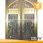 Decorative burglarproof wrought iron glass interior door