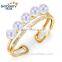 5.5-6mm AAA white natural akoya 14K gold pearl ring, pearl ring finger, pearl ring resizable