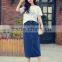 Autumn Winter Long Denim Skirt for Lady High Waist All-match Split Newest