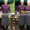 Fashion stand Collar Long Sleeve Waiter and waitress dark purple shirt and black pant for Cafe Hotel Bar Uniform