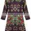 Light Blue Big Lips Print Long Sleeve Silk Dress New Ladies Dress