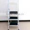 Used library furniture folding 3 step steel ladders with safety rail wholesale