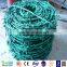 BWG12-16 green pvc coated barbed wire coils