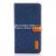 Nature oxford cloth leather card bumper/pocket cell phone case for Fujitsu