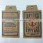 2016 Custom high quality kraft paper Hang Tags Swing Tags with competitive price