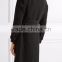 Wholesale Ladies Apparel Slim Cool Style Black and White Crepe Trench Coat(DQE0400C)