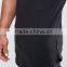 2016 High Quality Custom Short Sleeve Crew Neck Curved Hem Black men's 100% Cotton 180gsm Longline Cut Casual Blank T-Shirt