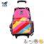 SLZ72 Latest Removable Candy color kids trolley school bag with 2 two wheels