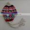 Colorful PomPom Knitted Beanie With Earmuffs