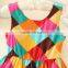 Summer kids dresses orange 100% cotton beach party dress for girls 5 years