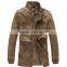 MSW0025 2016 new design men's leather jacket long zipper washed PU leather casual jacket