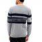 crew neck preppy style contrast striped cotton pullover mens latest sweater design