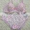 Lovely flower printed hot sale sexy ladies fancy bra panty set