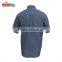 solid colour short sleeve men's cotton/linen shirt