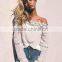 B33777A Latest design women fashion flare sleeve blouse and t shirts