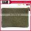 Custom brown canvas makeup bag Brass zipper funky cosmetic bag as makeup bag