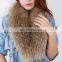 Natural color big raccoon fur shawl collar factory direct supply