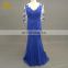 Royal Blue See Through Back Sleeves Appliques Bohemian Style Mother Of The Bride Dress For Evening
